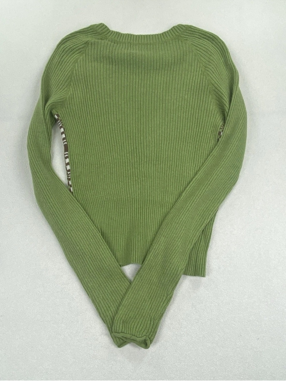 MOSSIMO Ribbed V‑Neck Cardigan with Patterned Panels 🍁🍂 - Picture 2 of 5